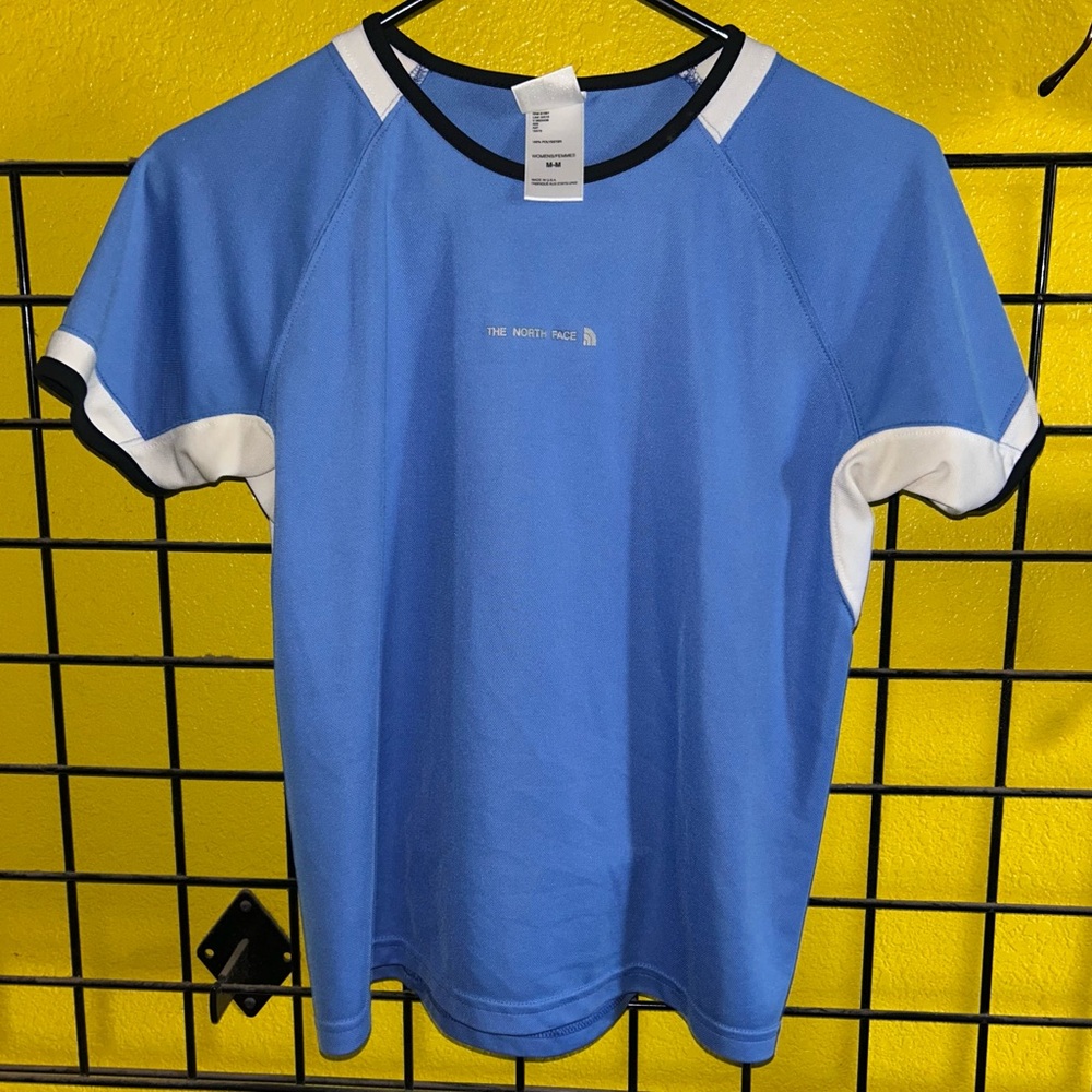 The North Face Blue and White Athletic Tee